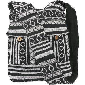 Tribe Azure Aztec Black White Woven Handmade Crossbody Hobo Women Shoulder Bag